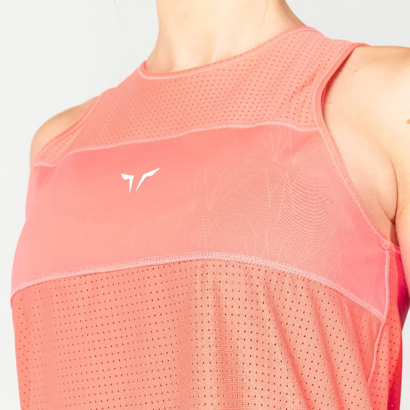 Mesh Reversible Tank - Hot Coral