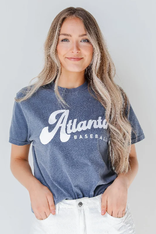 Navy Atlanta Baseball Tee