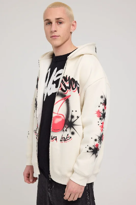 Neovision Amarena Zip-Up Street Hoodie White