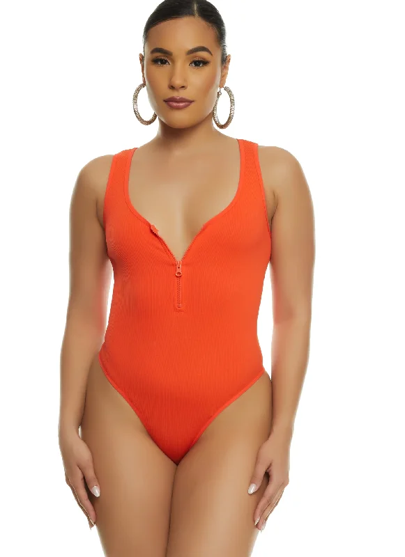 Half Zip Tank Bodysuit