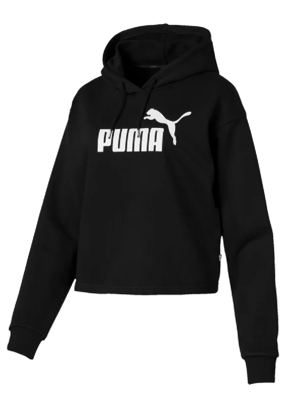 PUMA WOMEN'S ESS CROPPED BLACK HOODIE