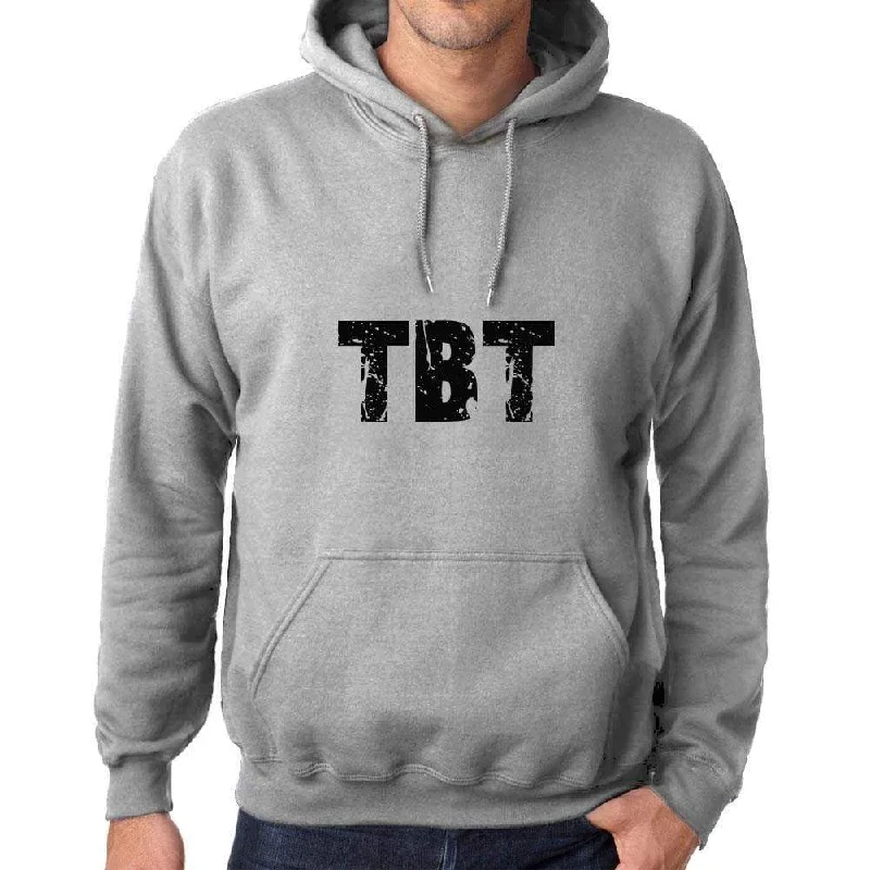 Unisex Printed Graphic Cotton Hoodie Popular Words TBT Grey Marl