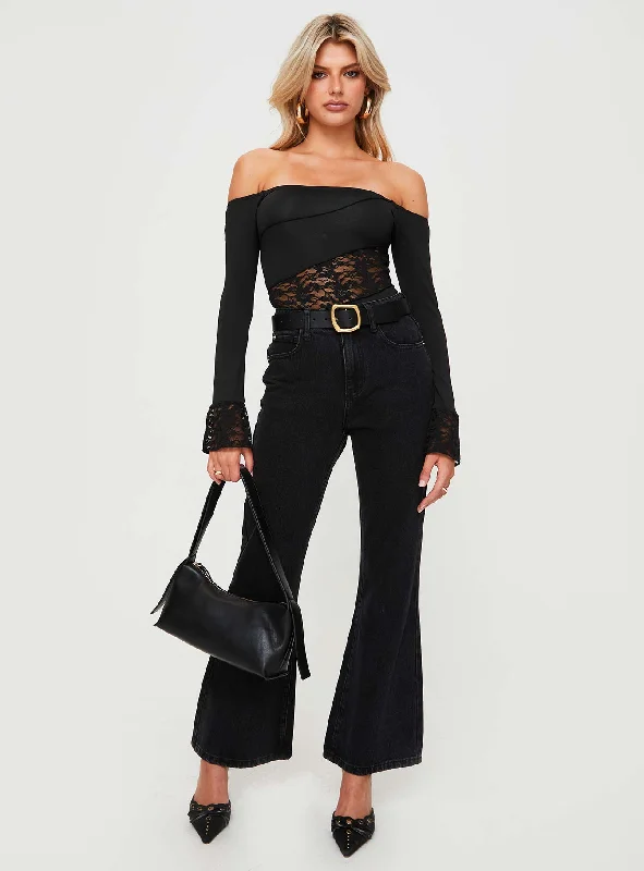 Valder Off The Shoulder Bodysuit Black