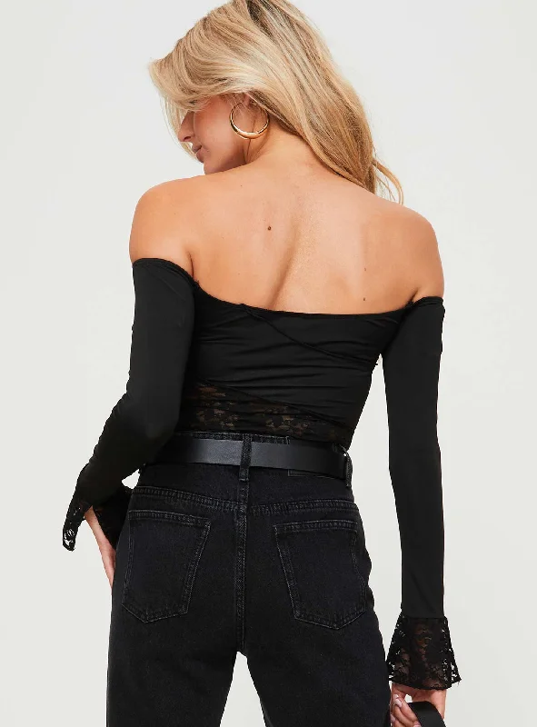 Valder Off The Shoulder Bodysuit Black