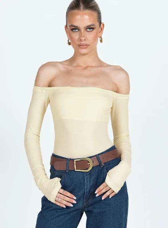 Weaver Off Shoulder Bodysuit Cream