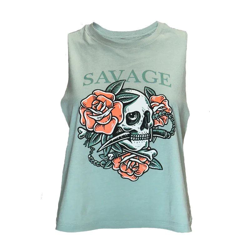 Women's Racerback Crop Tank - Sea Foam