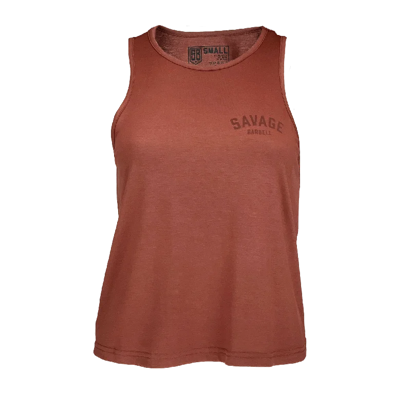 Women's Crop Racerback Tank - Vintage Brick