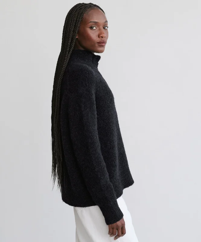 Boucle Button Pullover