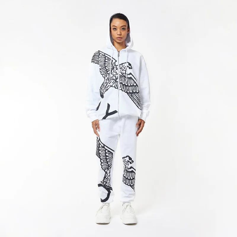 BOY WINGSPAN ZIP HOODIE WOMENS - WHITE/BLACK