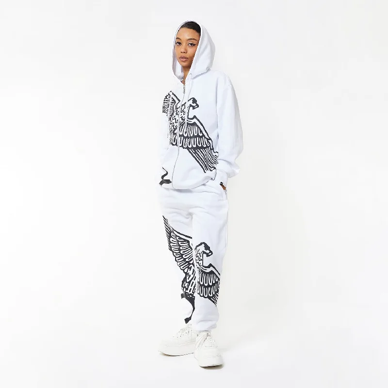 BOY WINGSPAN ZIP HOODIE WOMENS - WHITE/BLACK