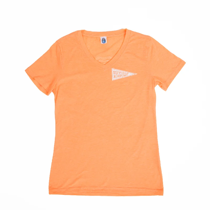 ES Sports Ladies V-Neck Tee-light Orange