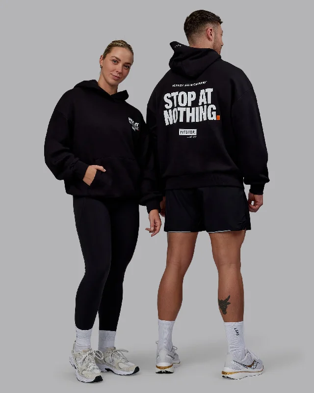 Unisex Fitstop Stop at Nothing Hoodie Oversize - Black