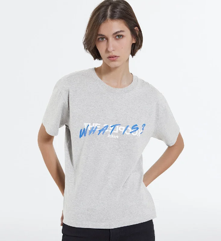 Flecked Gray Cotton T-shirt What Is Motif