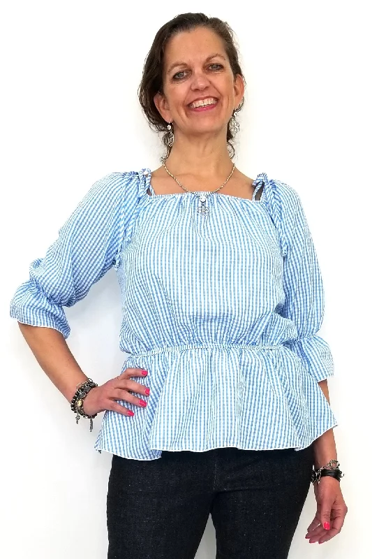 LMT2934NVY Navy Off the Shoulder Blouse