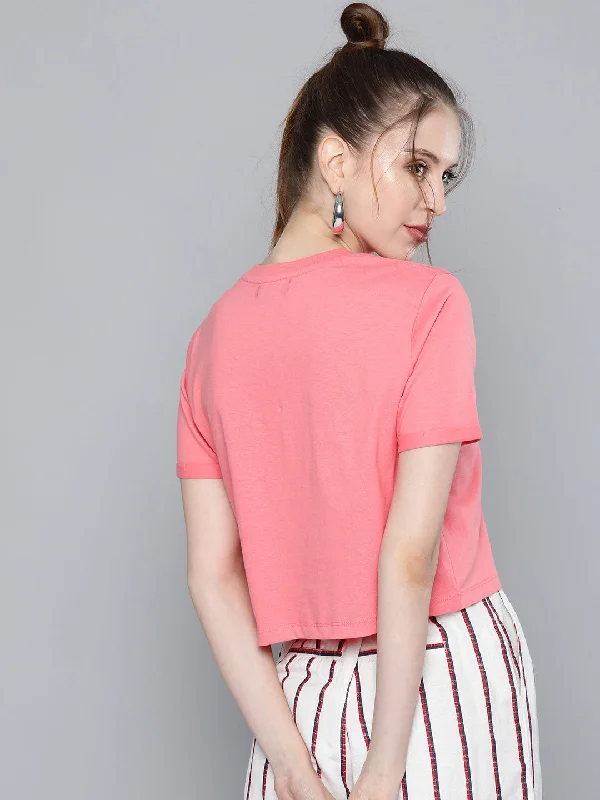 Pink Pocket Detail Boxy T-Shirt