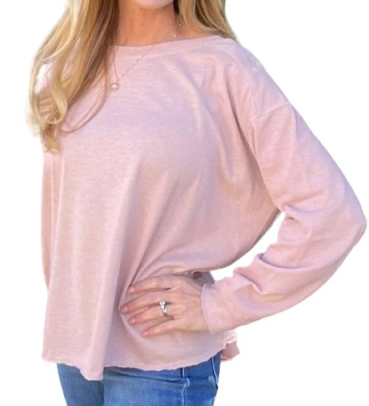 Round Neck Cross Back Top In Pink