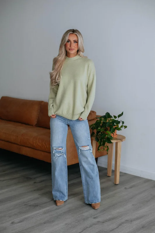 Trudy Mock Neck Sweater - Pistachio