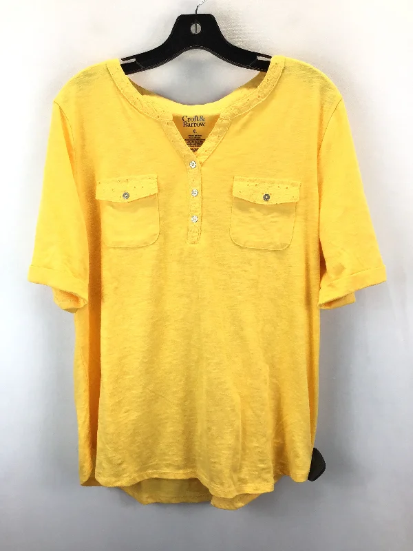 Yellow Top Short Sleeve Croft And Barrow, Size Xl