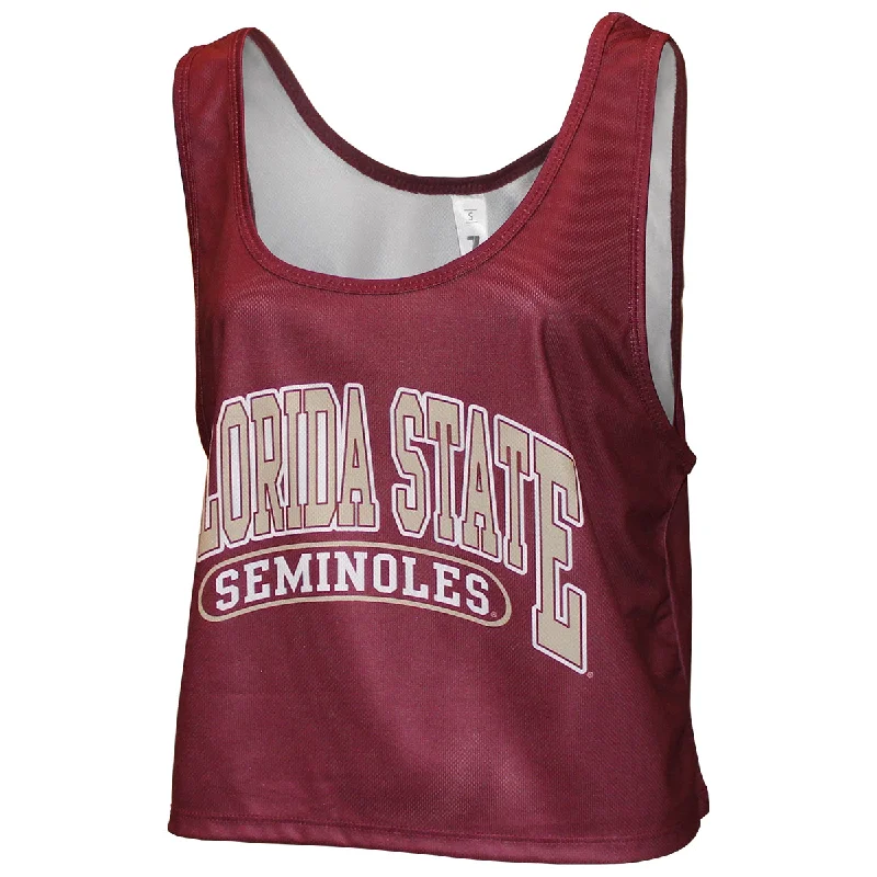 ZooZatz Women's Florida State Seminoles Crop Mesh Tank - Garnet